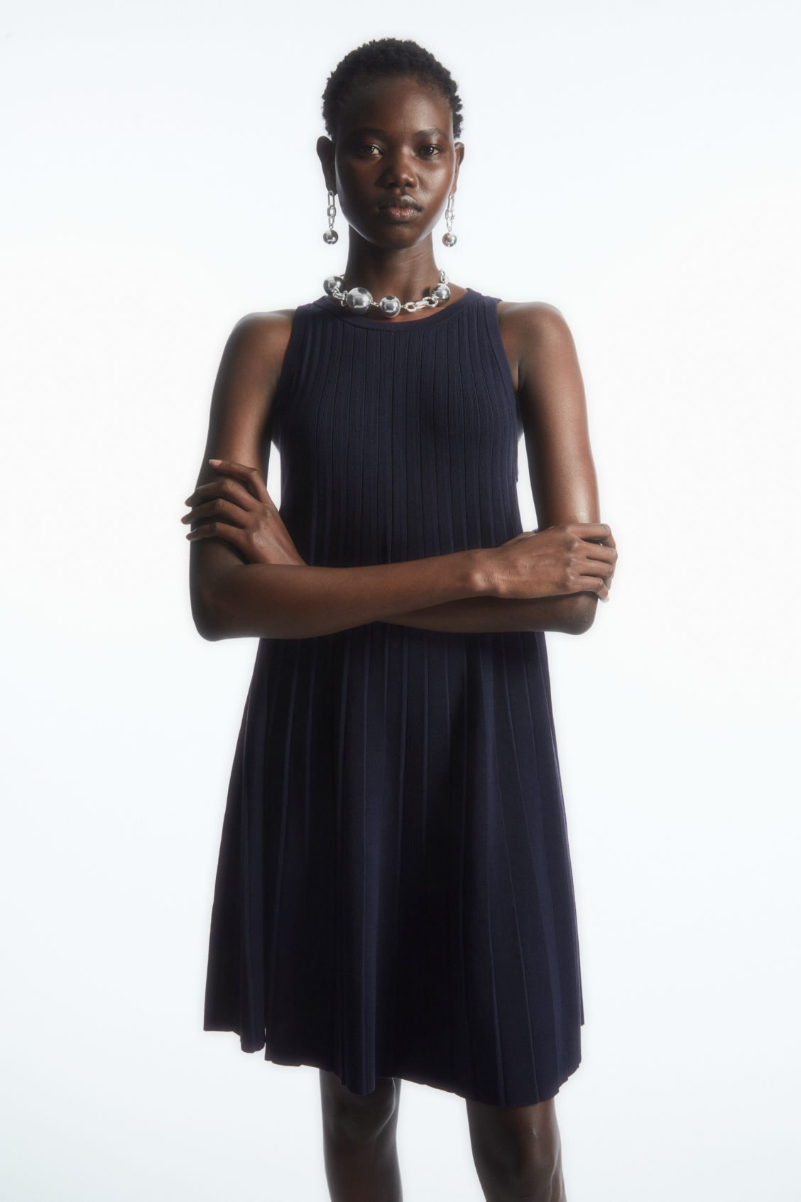 cos pleated a-line mini dress COS Pleated A-Line Mini Dress