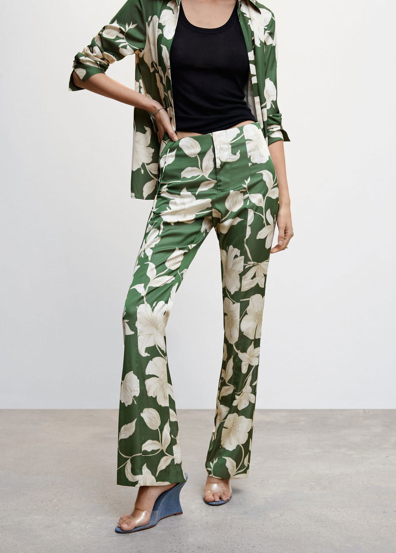 Floral Flare Pants Asos Floral Trousers MANGO Flared Floral-Print
