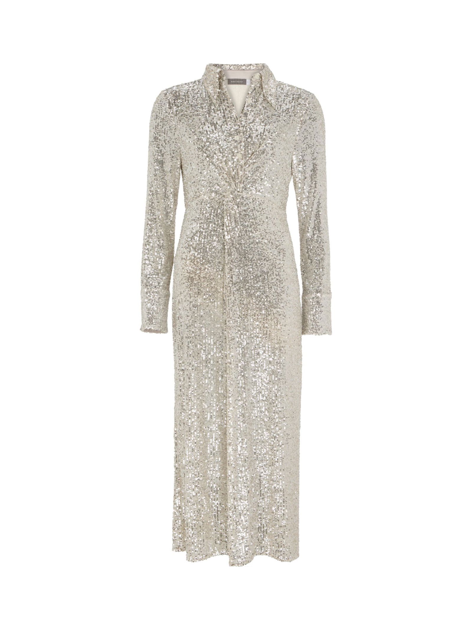 Miss Anne Sequin Capped Dress in Mint main image 0
