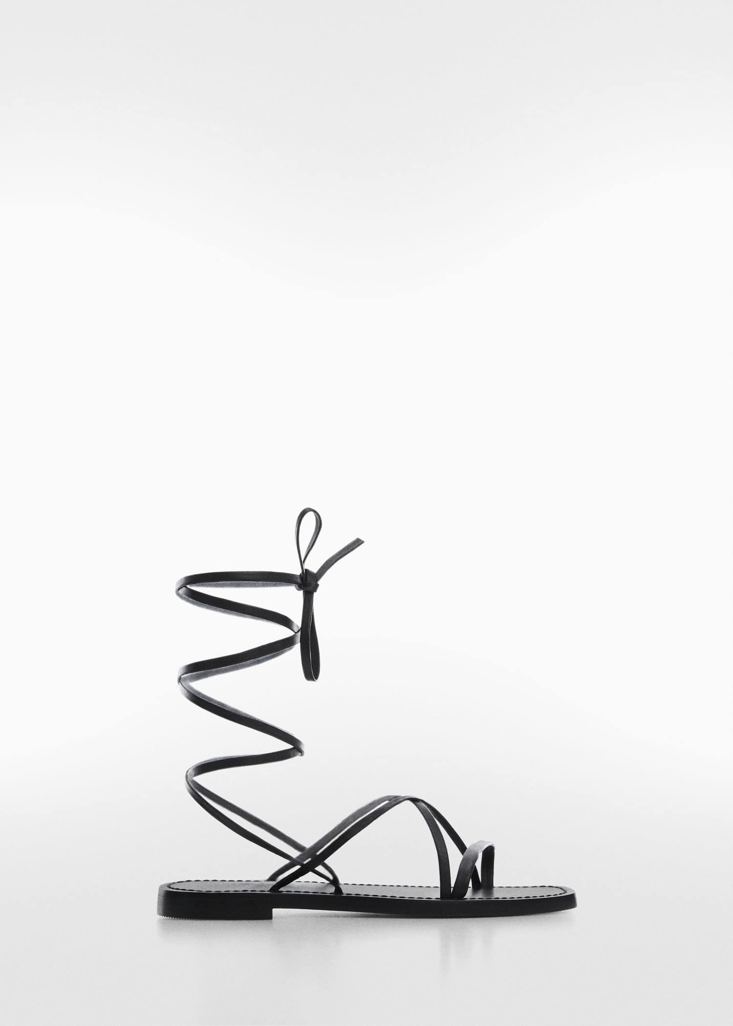 MANGO Cross Strips Sandals in Black | Endource