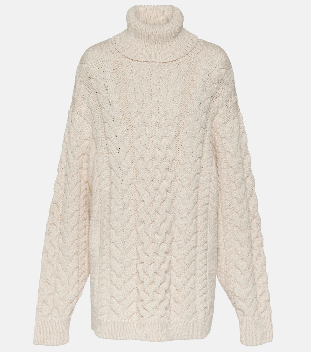 Isabel Marant Étoile Jade Cable-knit Turtleneck Sweater In White 