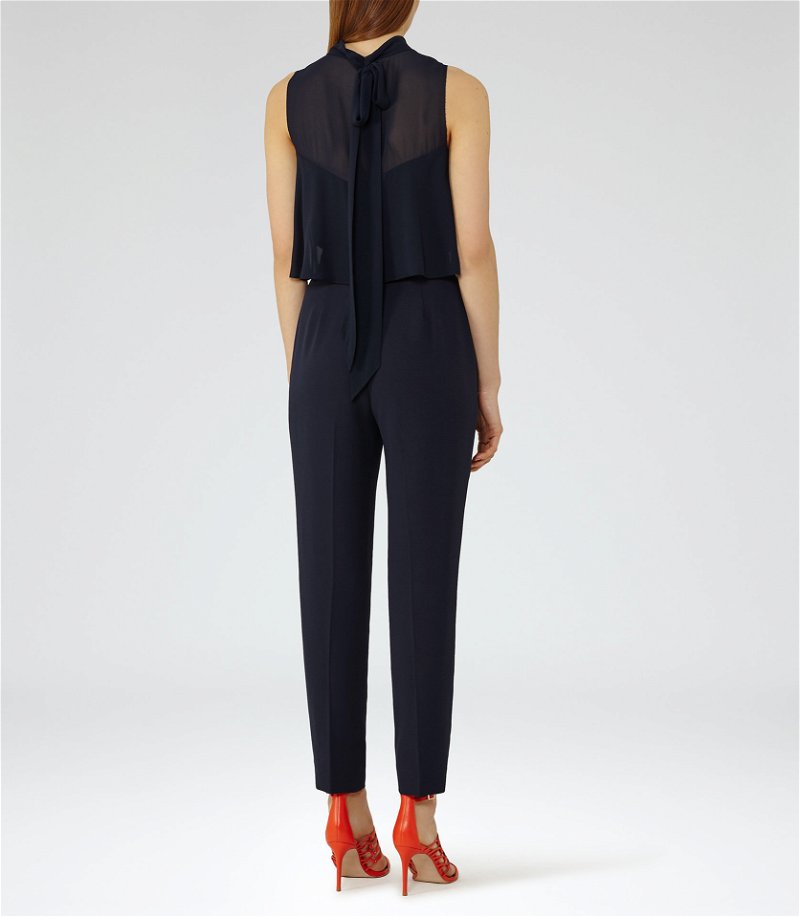 REISS Flavia Double-Layer Jumpsuit