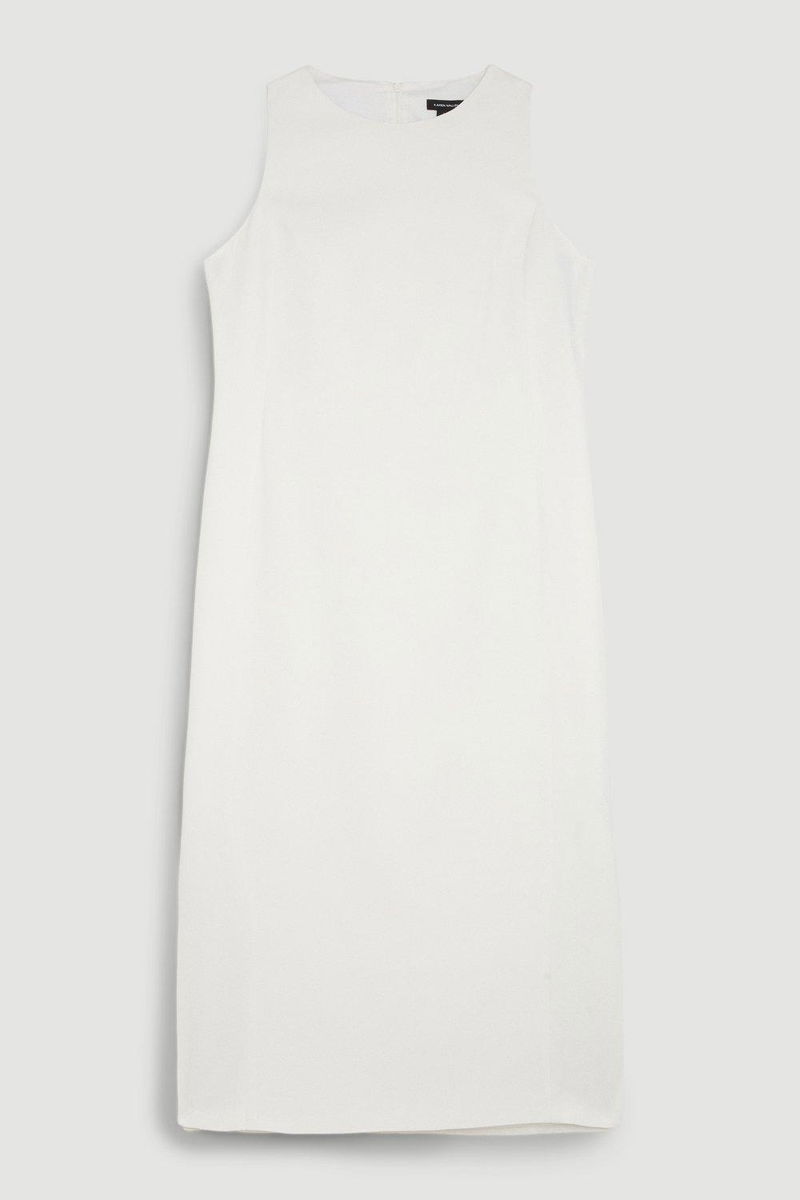 Satin Back Crepe Column Woven Midaxi Dress