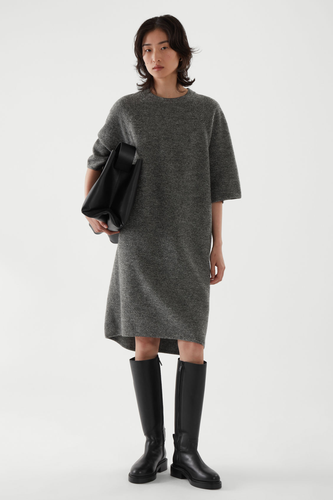 open lace back dress Cos Women's Striped T-Shirt Midi Dress | XS UK6-8