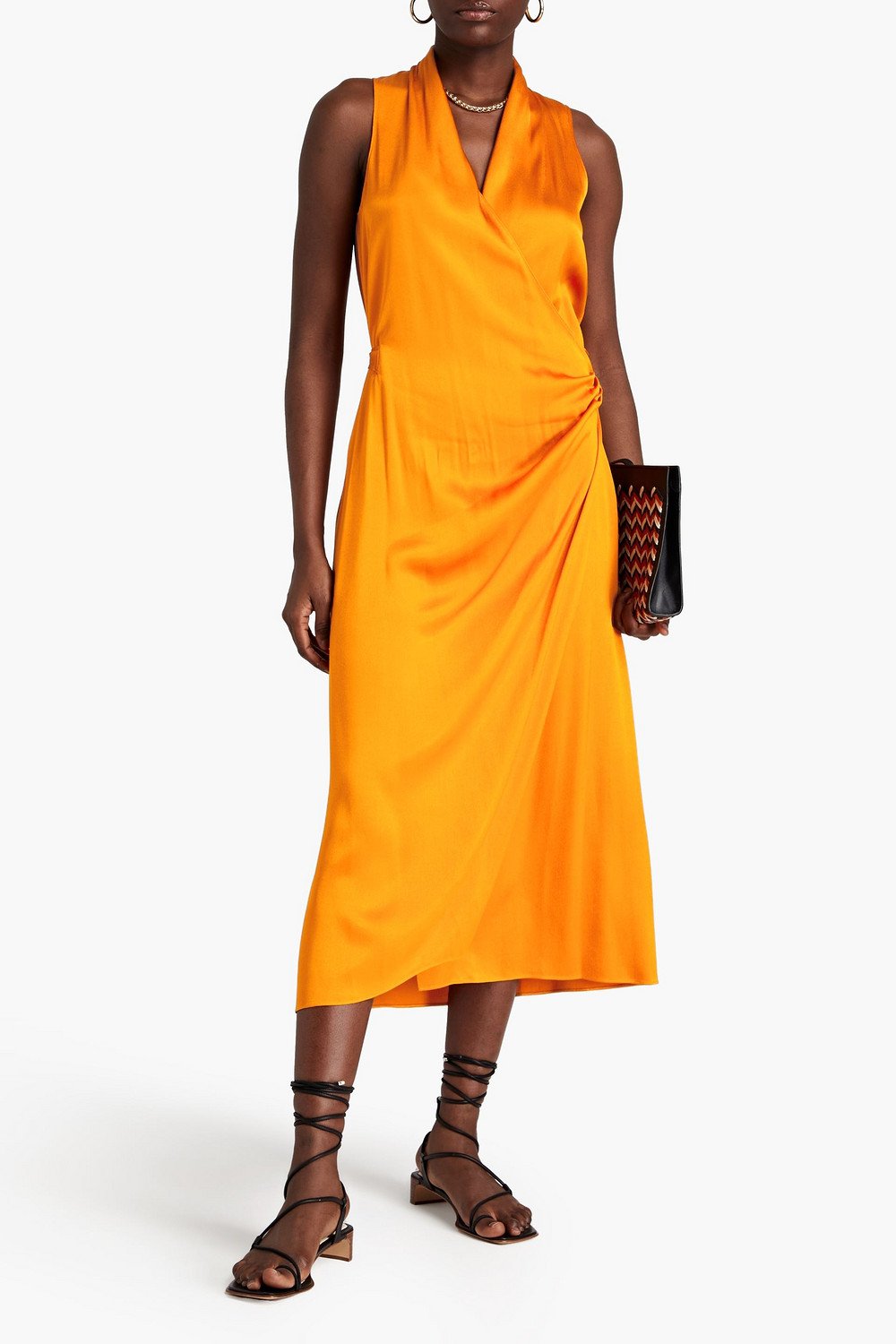 Vince Camuto Women's Orange Sporadic Stems Wrap Dress – COUTUREPOINT