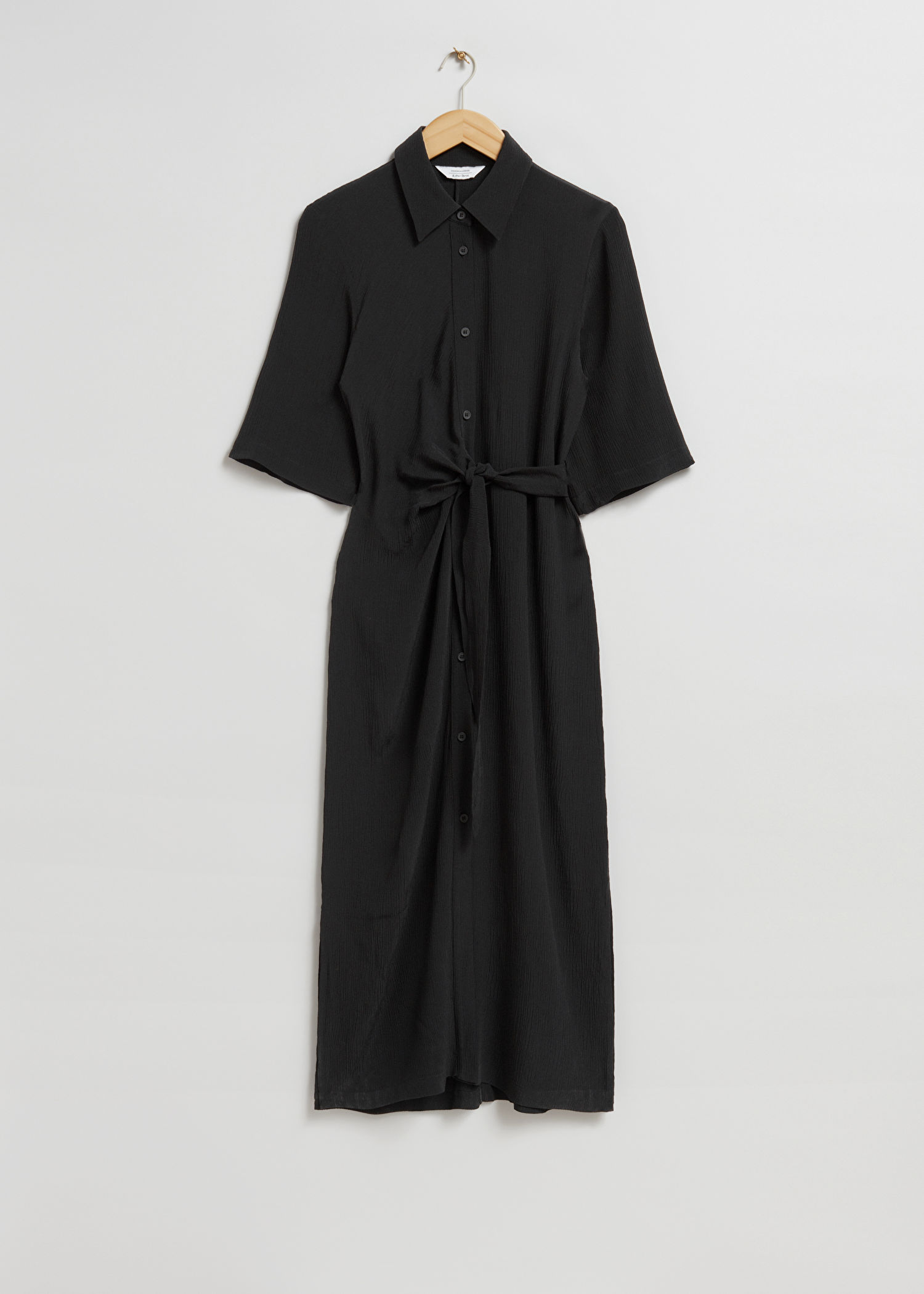 & other stories black shirt dress Knot Detail temp_whitegraddress Perfect for casual outings fit:Petite Drop waist wedding dress