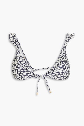 VIX PAULA HERMANNY Julien Ruffled Floral-Print Triangle Bikini Top