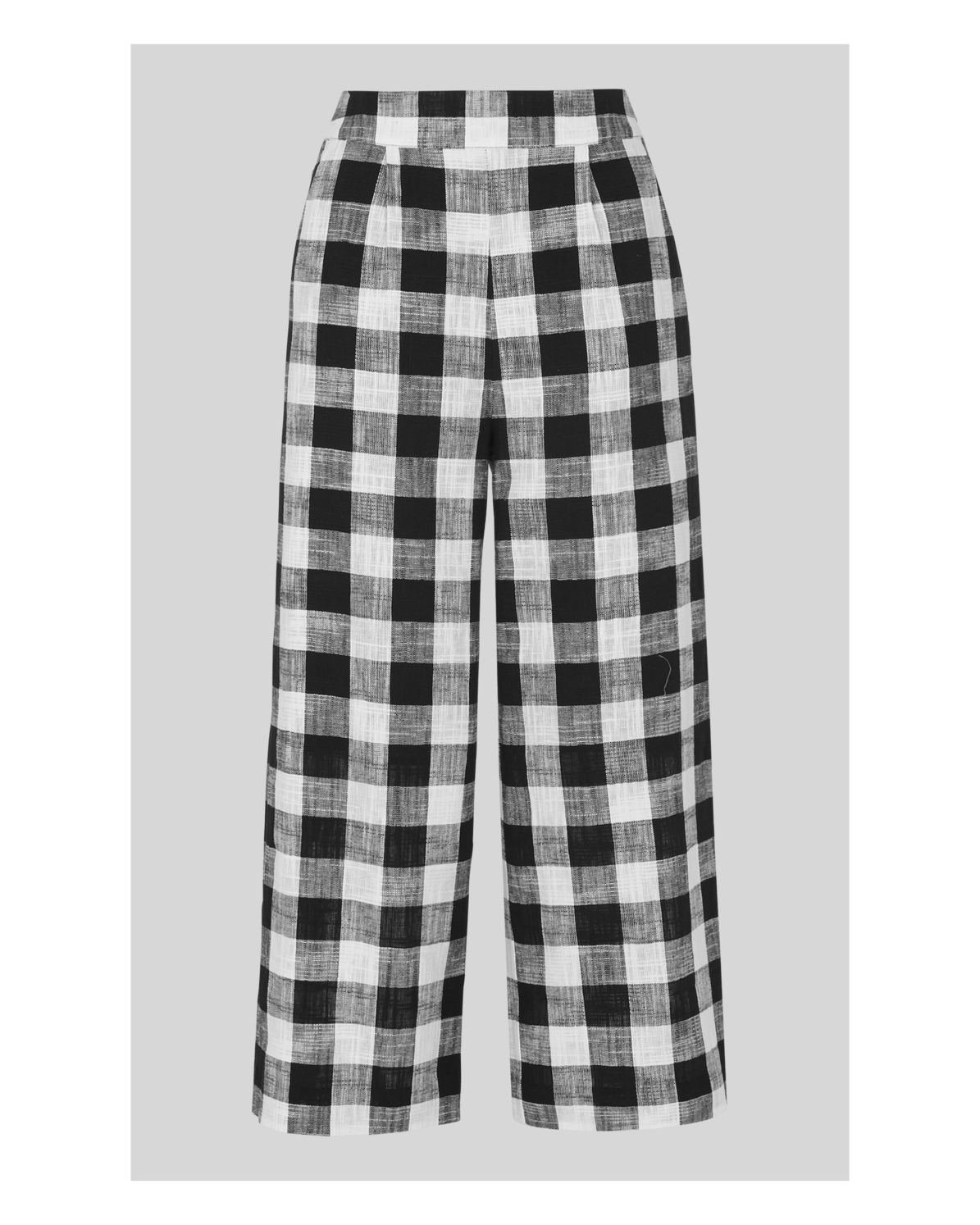 WHISTLES Gingham Trouser in Black and White