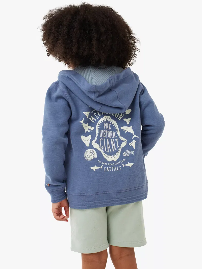 Borg Lined Boys Lined Hoodie Fat Face Borg Lined Zip Through