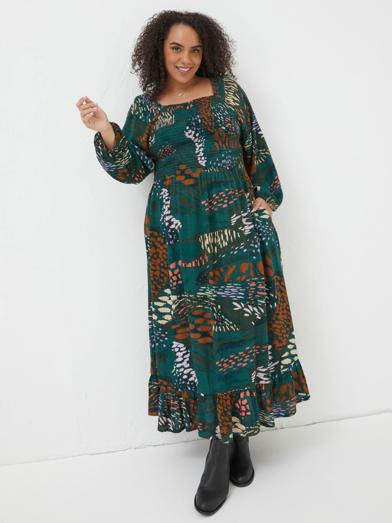 FATFACE Adele Landscapes Midi Dress | endource