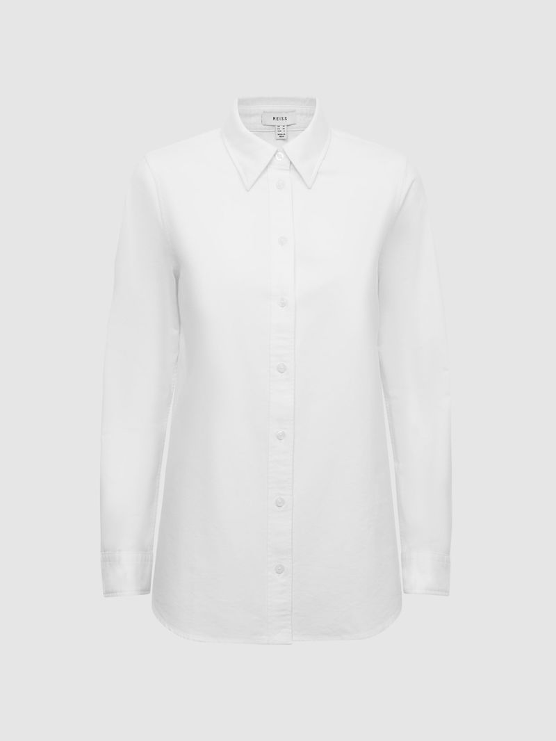 John Lewis Slim Fit Cotton Oxford Button Down Shirt, White at John