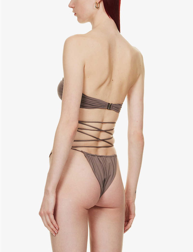 SAINT LAURENT Bandeau De Bain Strapless Bikini Top endource