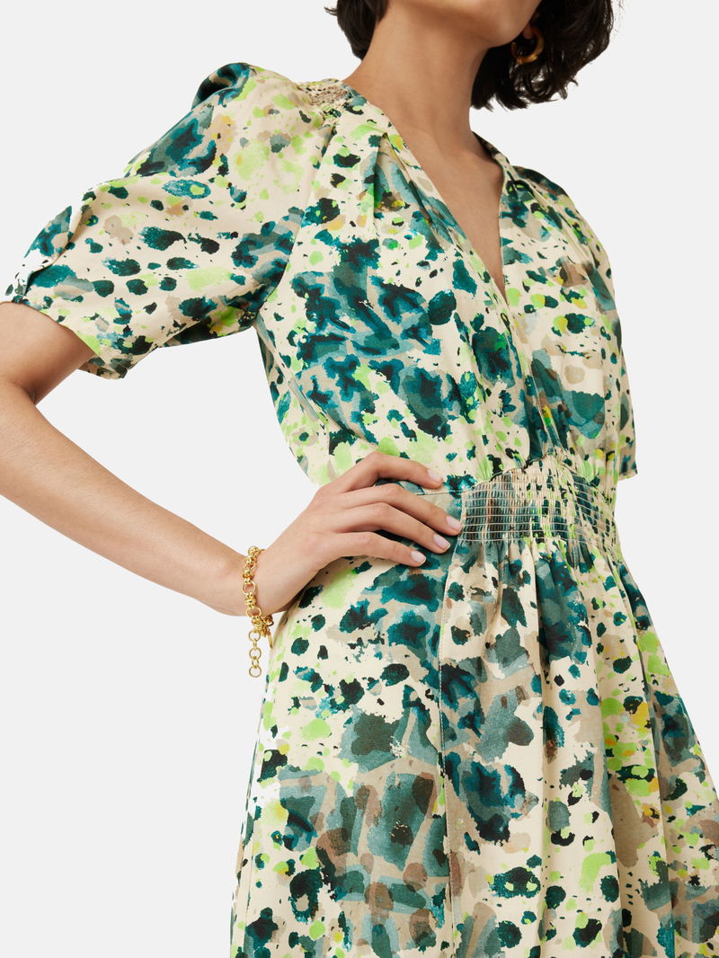 JIGSAW Clouded Leopard Midi Dress | endource