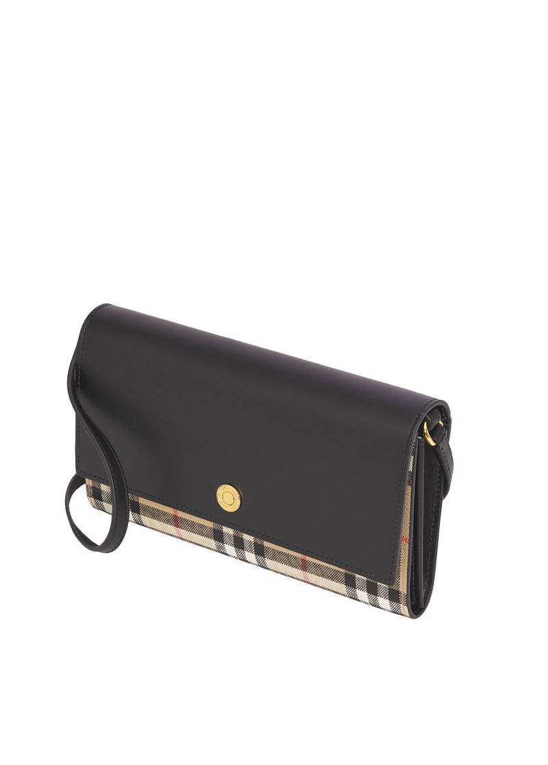 Chain Wallet Burberry Embossed Leather Wallet With Detachable