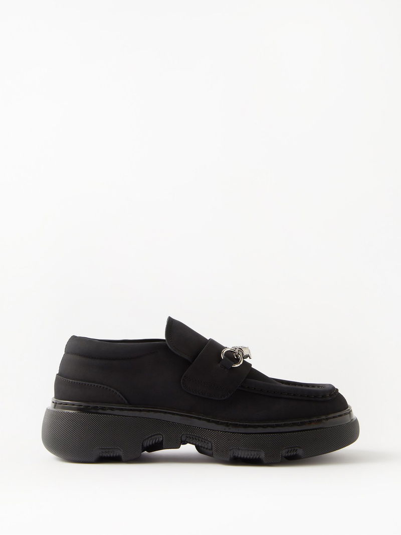 BURBERRY Barbed Wire-Embellished Suede Loafers | endource display picture 3