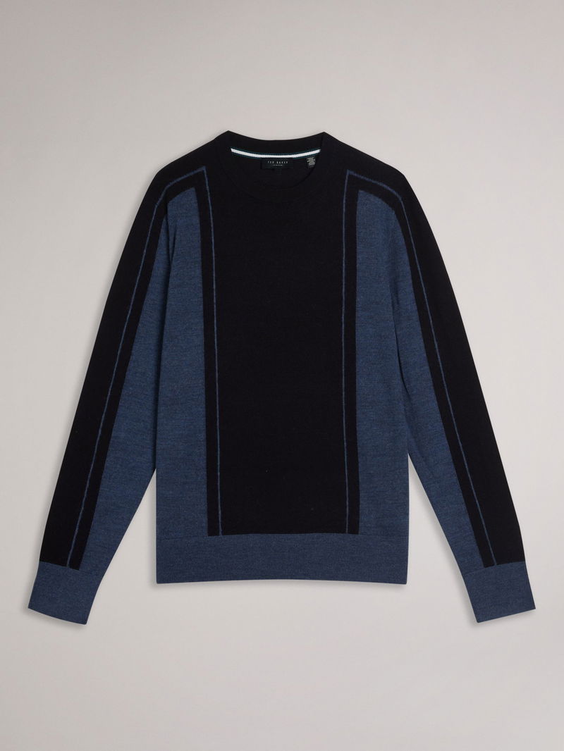 TED BAKER Mitted Merino Wool Crew Neck Jumper endource