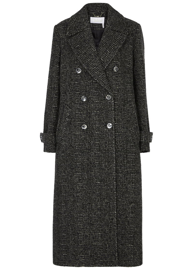 CHLOÉ Double-Breasted Wool-Tweed Coat | endource 