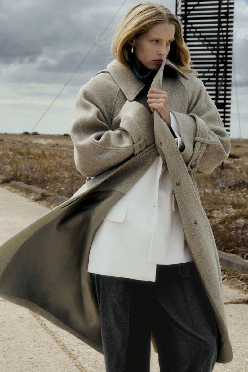 COS Oversized Rounded Wool Coat in BEIGE MÉLANGE | endource