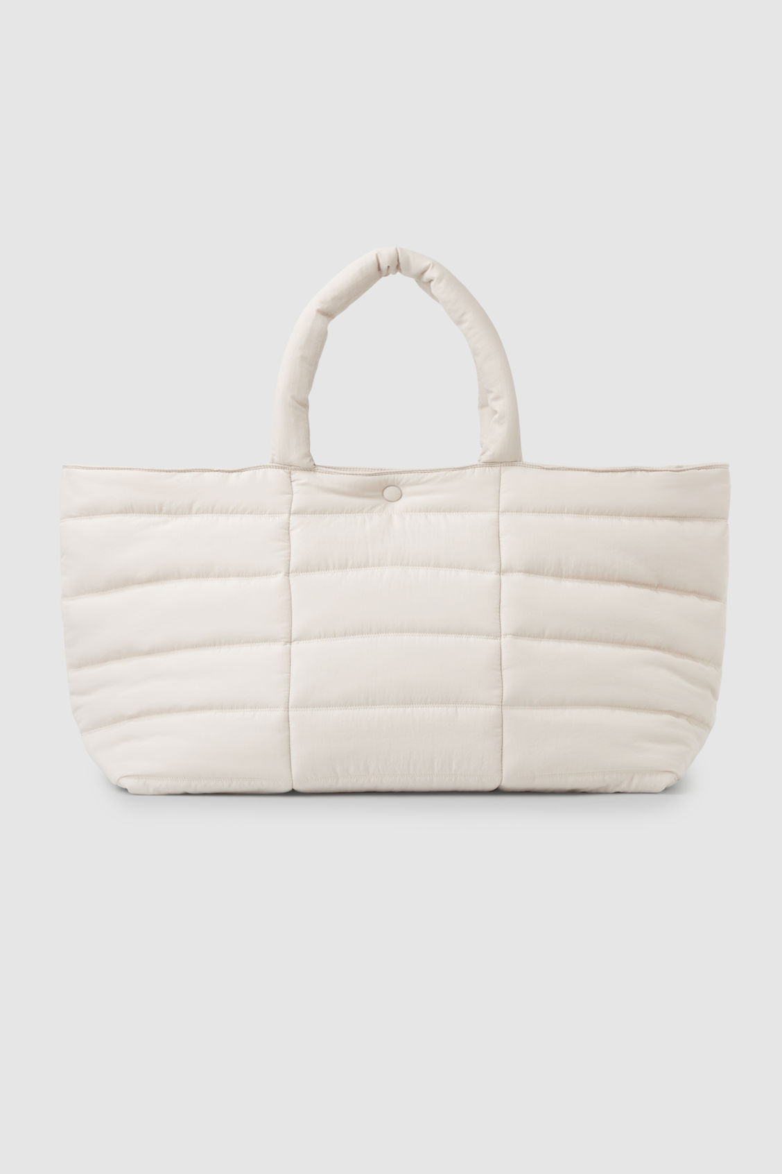 John Lewis ANYDAY Quilted Borg Tote Bag, Off White at John Lewis & Partners