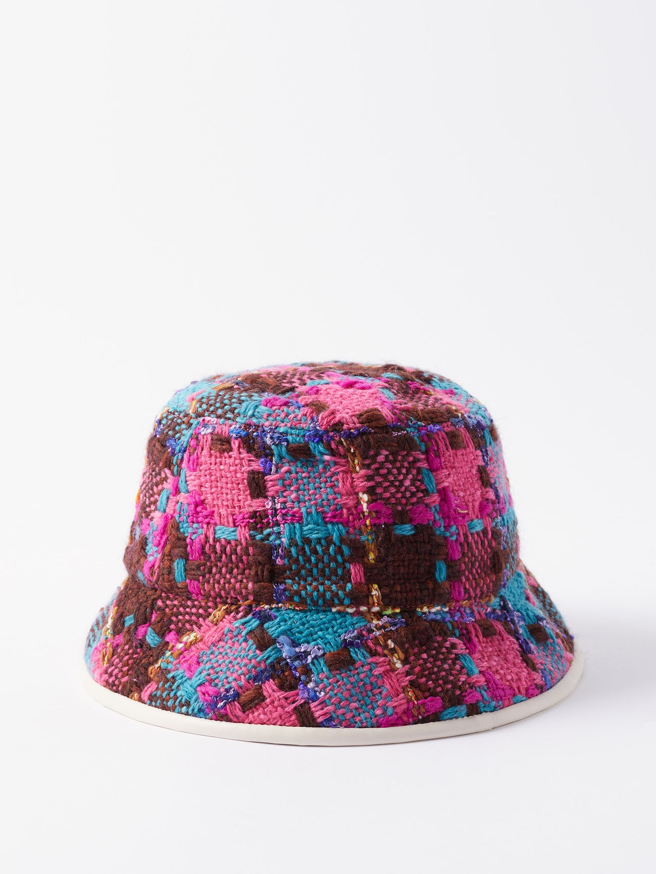 Gucci Bucket Tweed Hat - Red, Blue, and White with Imetal gg logo Gucci Blue Silver Lame Bucket Hat Size M 57cm GG Logo Woven  main image 4