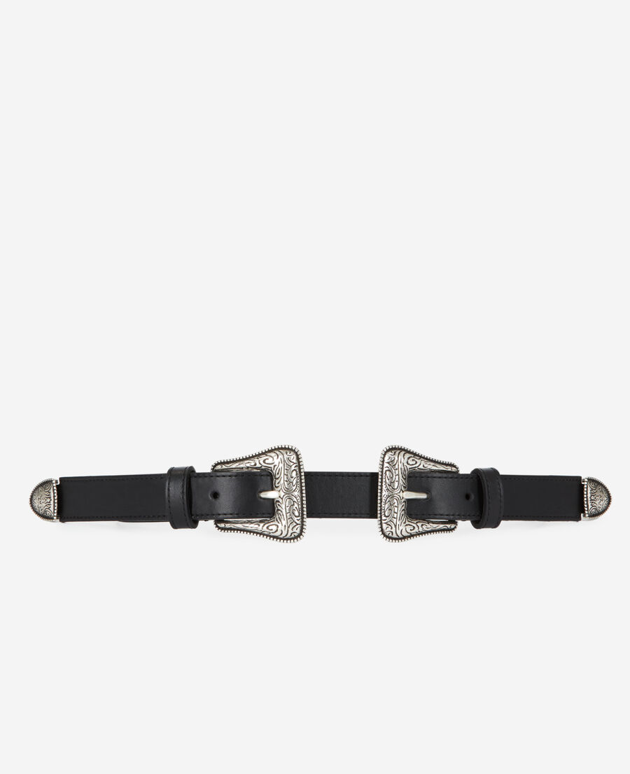 THE KOOPLES Black Double Buckle Western-Style Belt | endource display picture 3