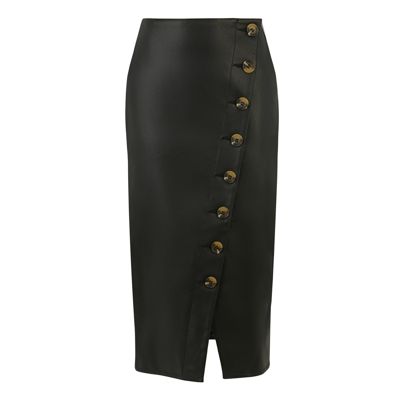 WAREHOUSE Faux Leather Pencil Skirt in Black | Endource