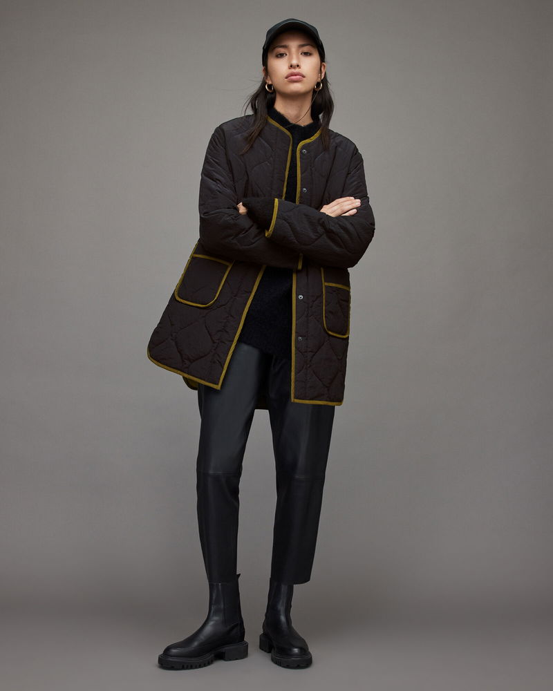 ALLSAINTS Phyllis Reversible Liner Jacket in Khaki/Black Endource