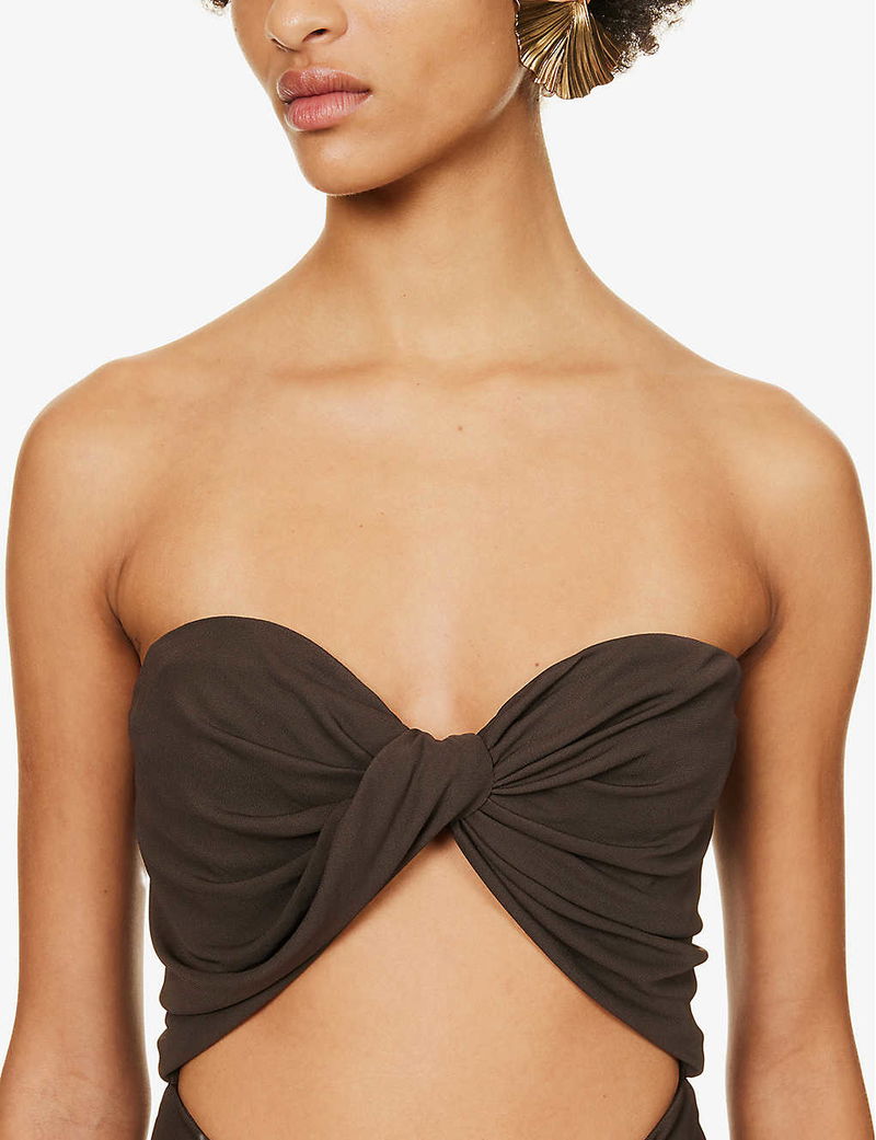 SAINT LAURENT Cut-Out Sweetheart-Neck Maxi Dress | endource