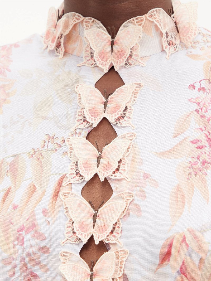 Shop Zimmermann Silk-Blend Floral Bralette Maxi Dress