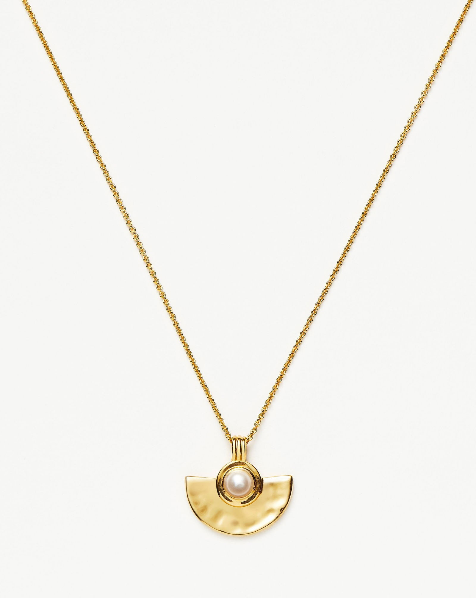 MISSOMA Zenyu Gemstone Fan Pendant Necklace in 18ct Gold Plated Vermeil