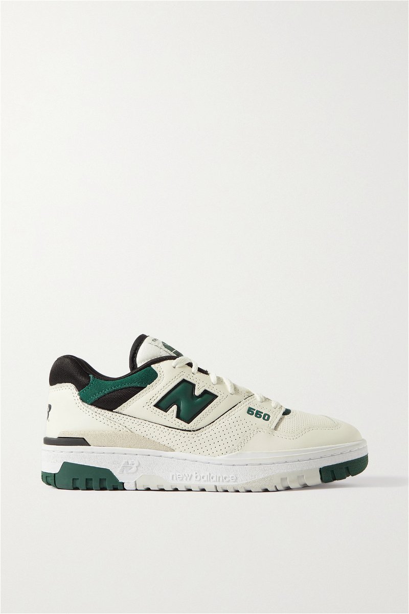 NEW BALANCE 550 mesh-trimmed leather sneakers