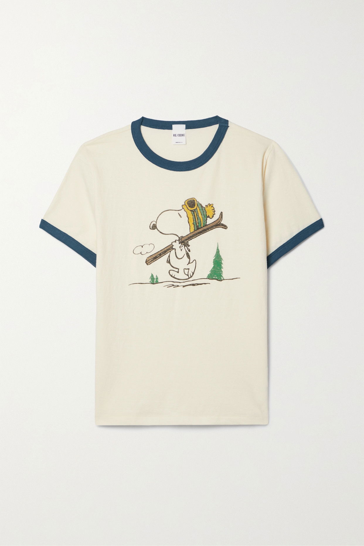 Redone Peanuts Printed Cotton-Jersey T-Shirt endource