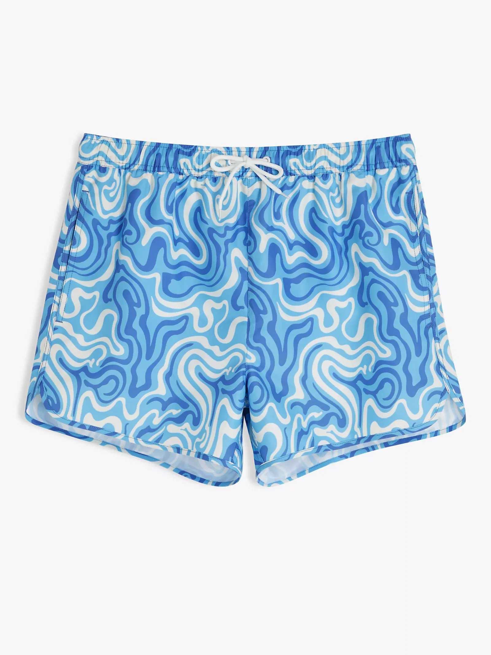 JOHN LEWIS ANYDAY Swirl Print Recycled Polyester Swim Shorts in