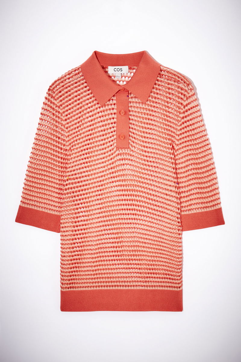 COS Open-Knit Polo Shirt endource