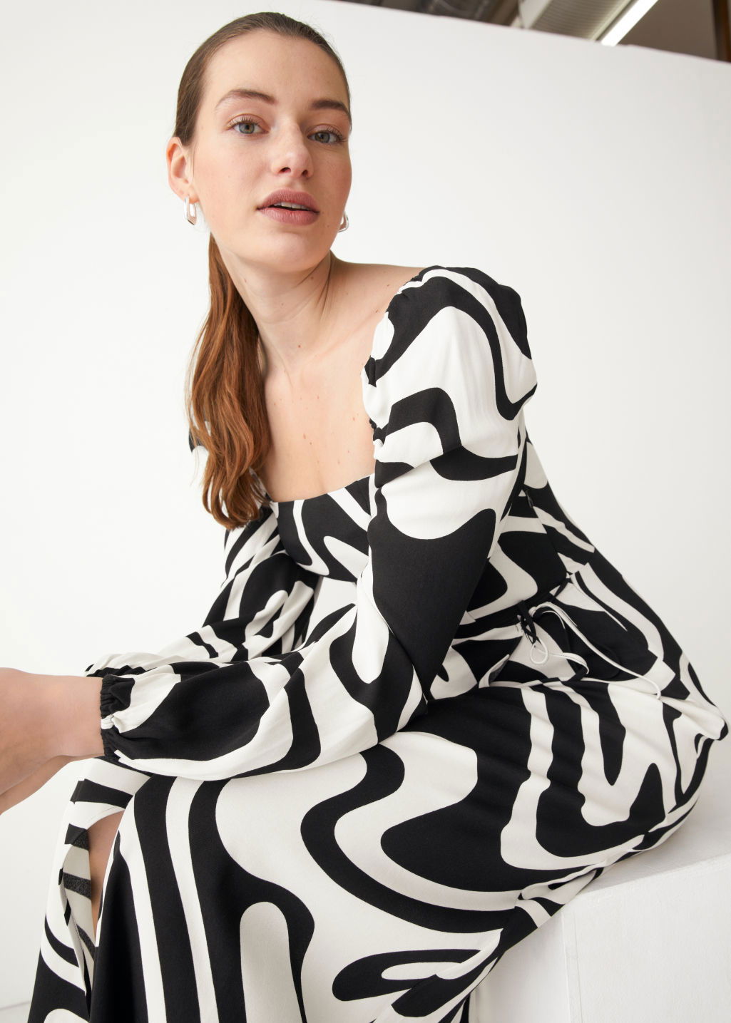 & other stories satin square neck midi dress & OTHER STORIES Satin Square Neck Midi Dress