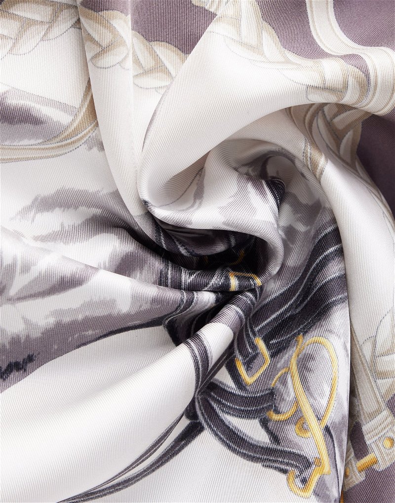 Gucci Printed Silk-twill Scarf in White