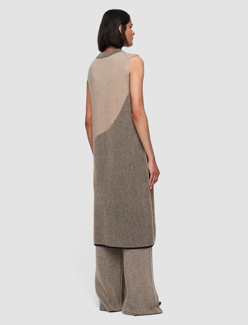 JOSEPH Cardigan Stitch Animation Dress in Pewter/Black | endource