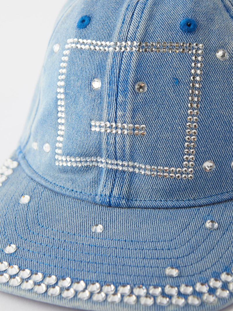 ACNE STUDIOS Cunov Crystal-Embellished Denim Baseball Cap 