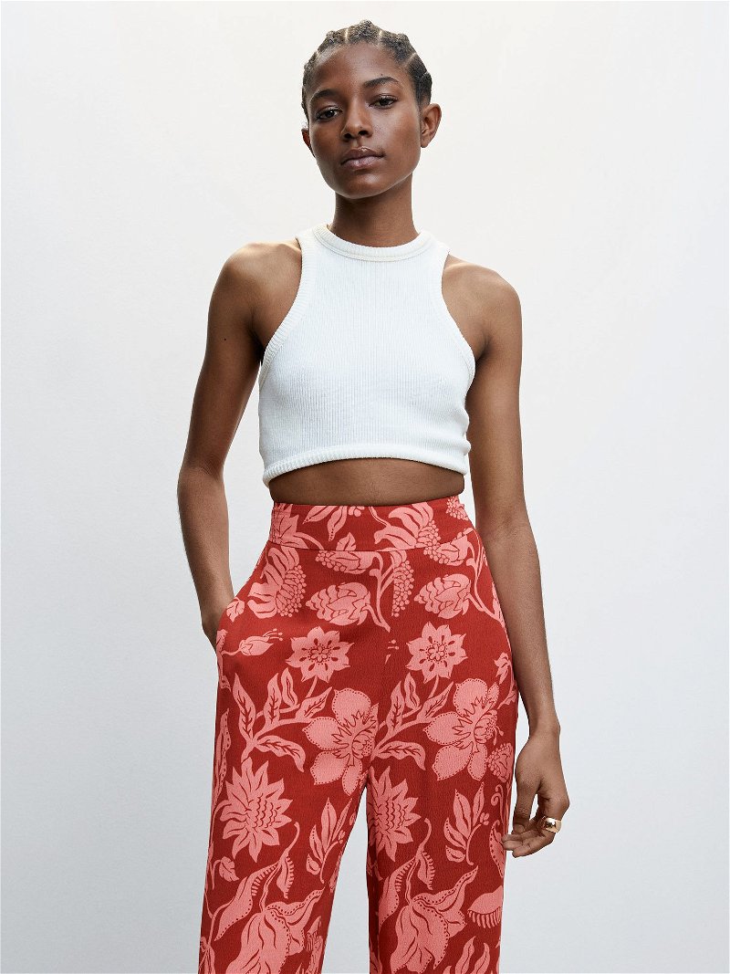 Mango Floral palazzo trousers - 47037120-99