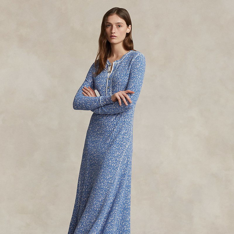 polo ralph lauren waffle knit henley dress 50% off Floral Waffle-Knit Weekly New