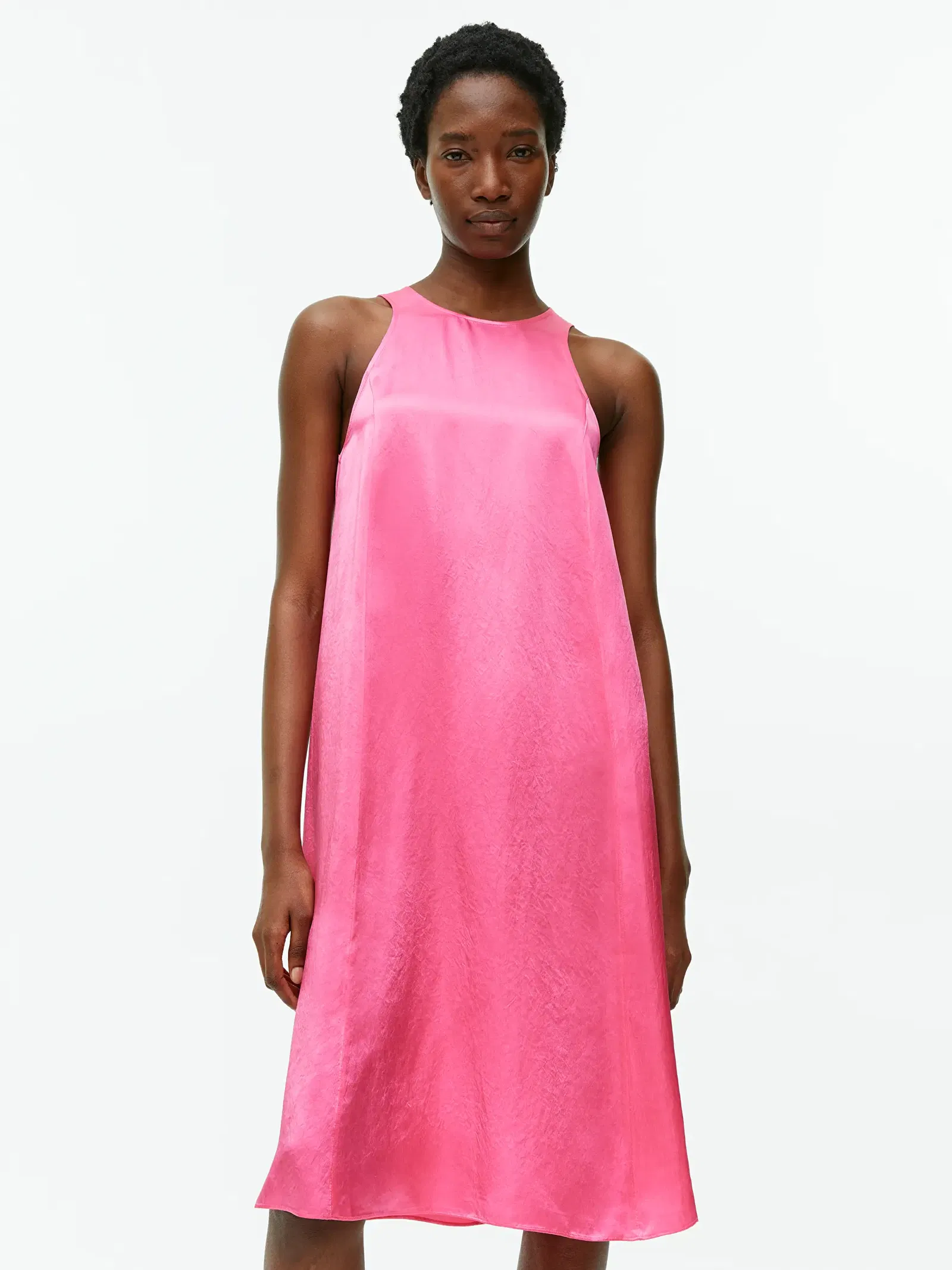 arket pink dress ARKET Satin Dress