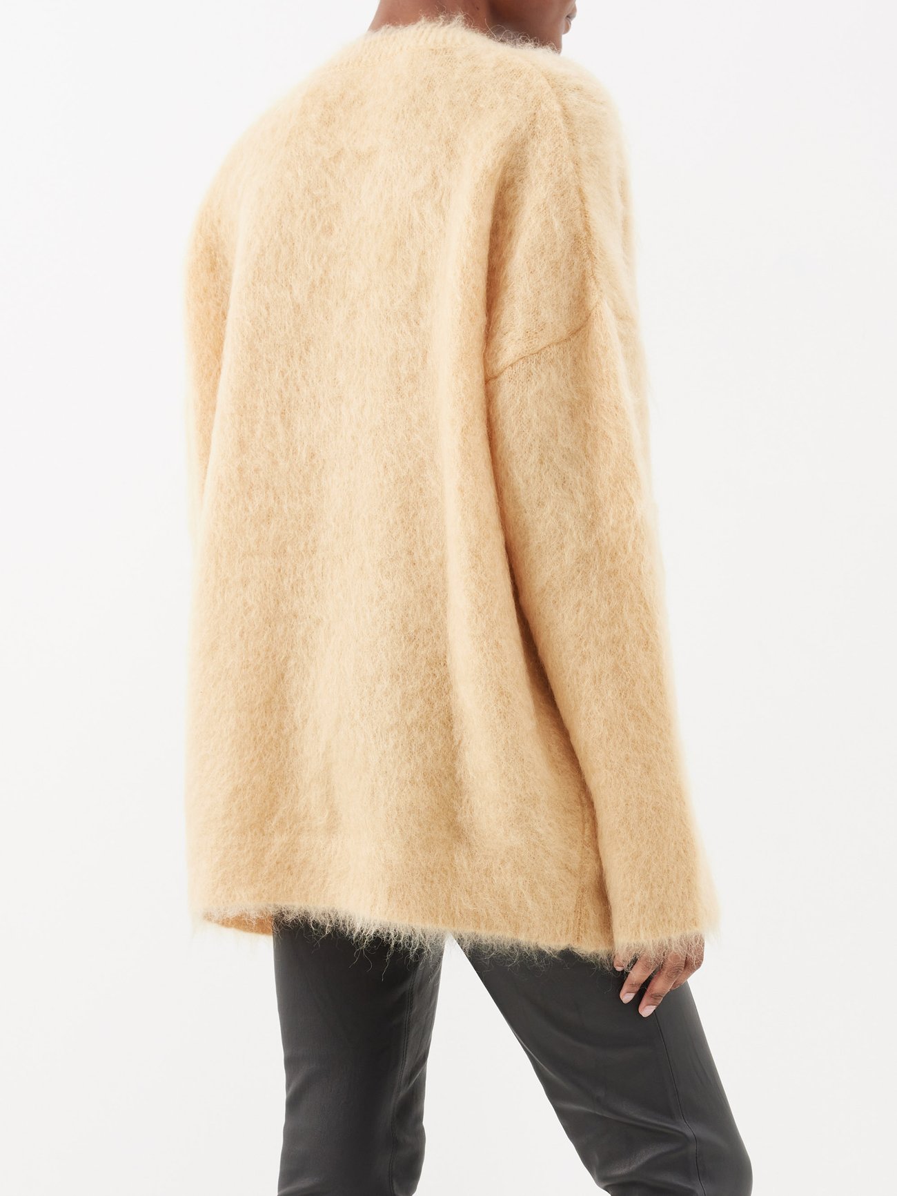RAEY Deep V-Neck Brushed Mohair Boyfriend Jumper | endource
