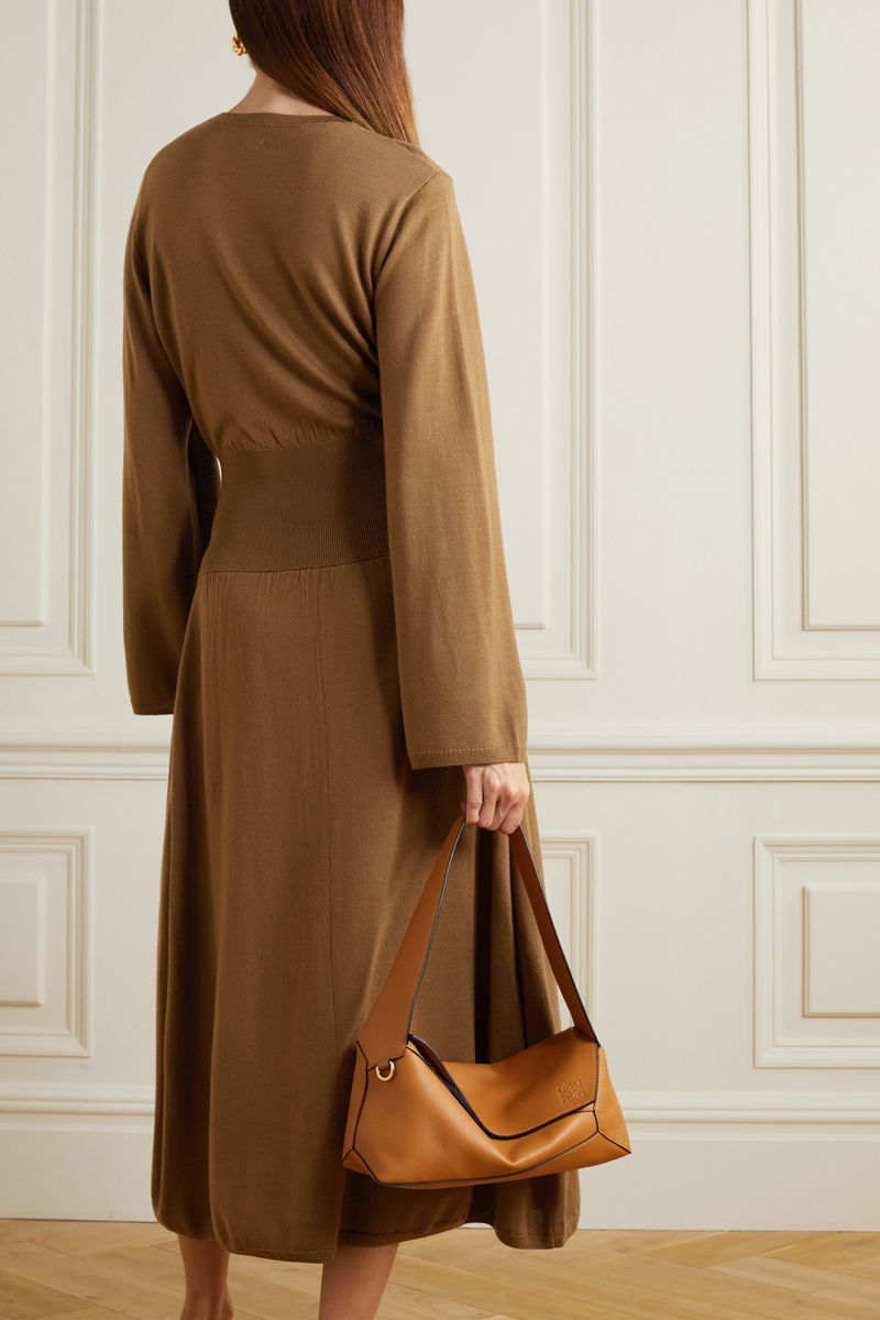 toteme brown dress Cocoon tank terracotta based brand’s dedication to minimalist luxury and elevated essentials Toteme Sablé Midi Dress -