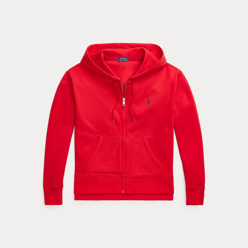 Polo Ralph Lauren Double Knit Full Zip Hoodie In Red Endource 0844