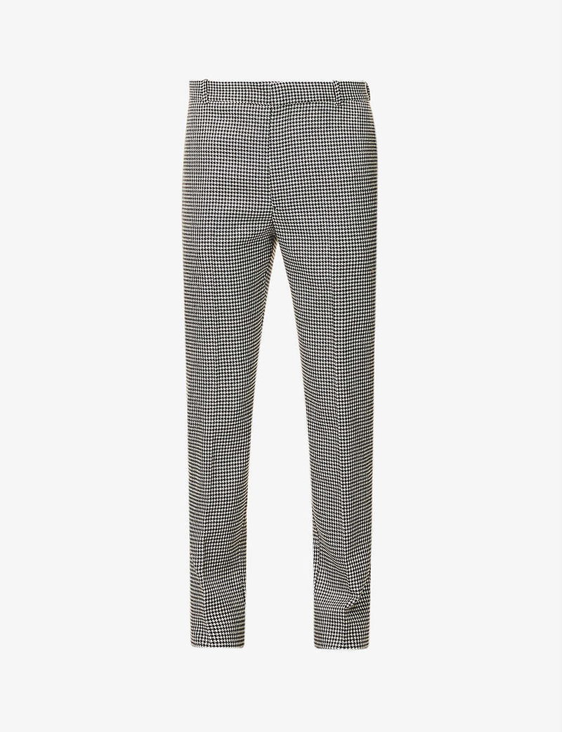 ALEXANDER MCQUEEN Houndstooth-Patterned Regular-Fit Straight-Leg Wool Cigarette  Trousers