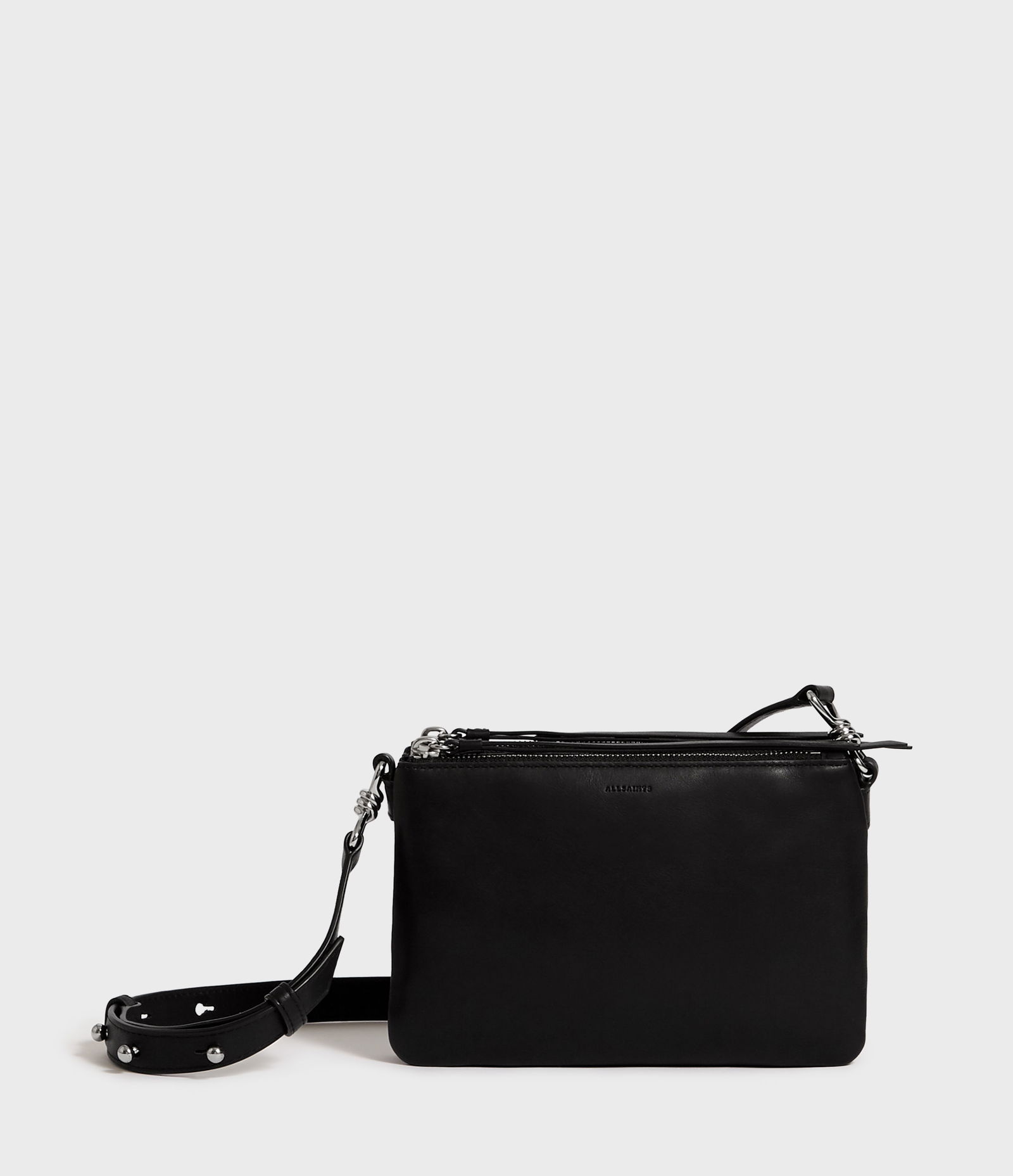ALLSAINTS Captain Leather Zip Crossbody Bag | endource