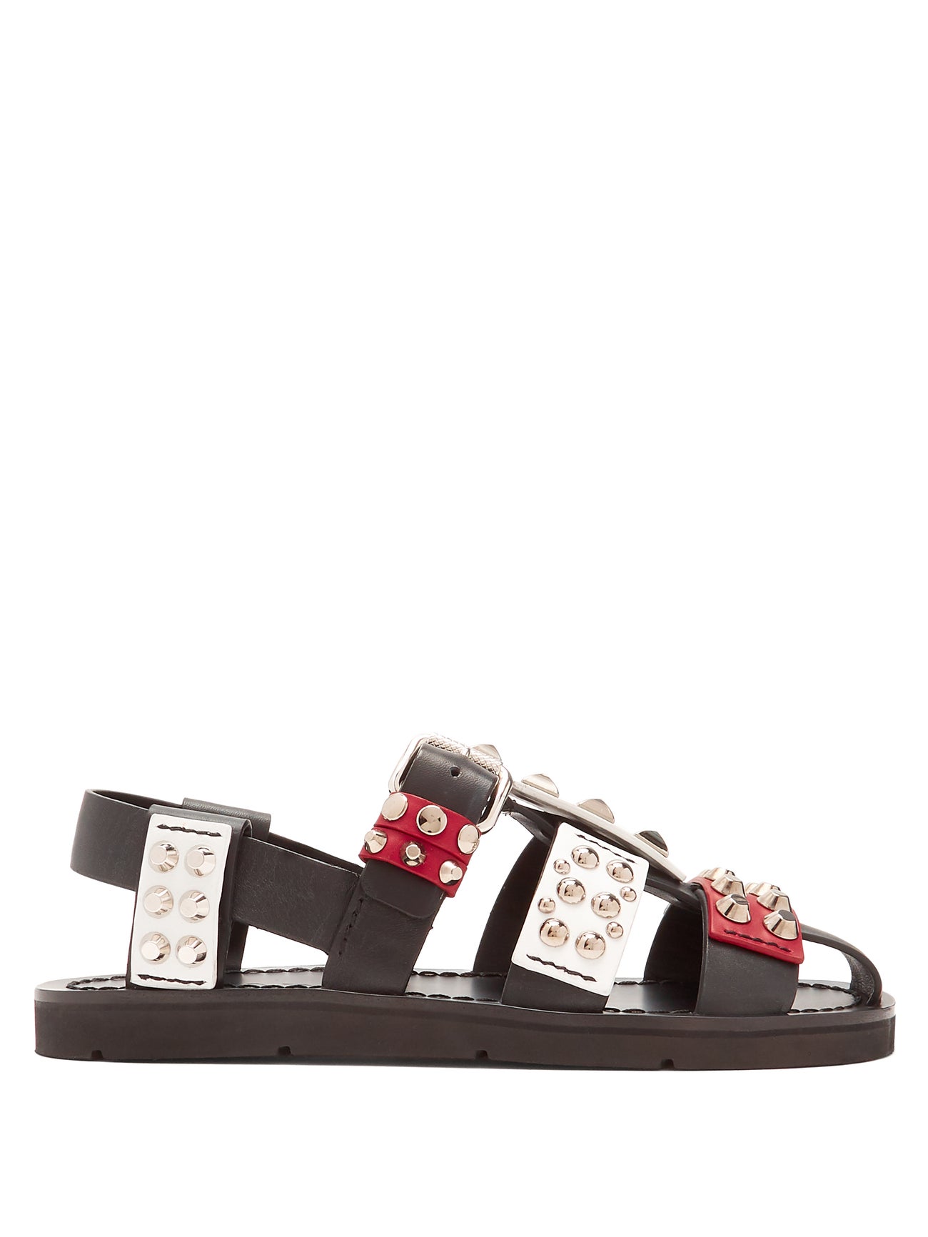 PRADA 18ss studded leather strap sandal