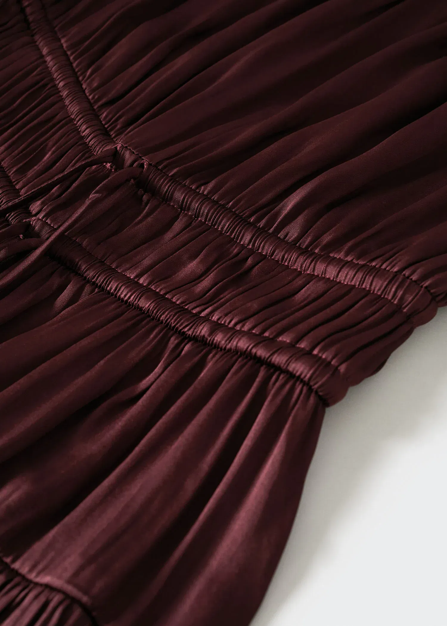 MANGO Pleated Satin Dress | endource