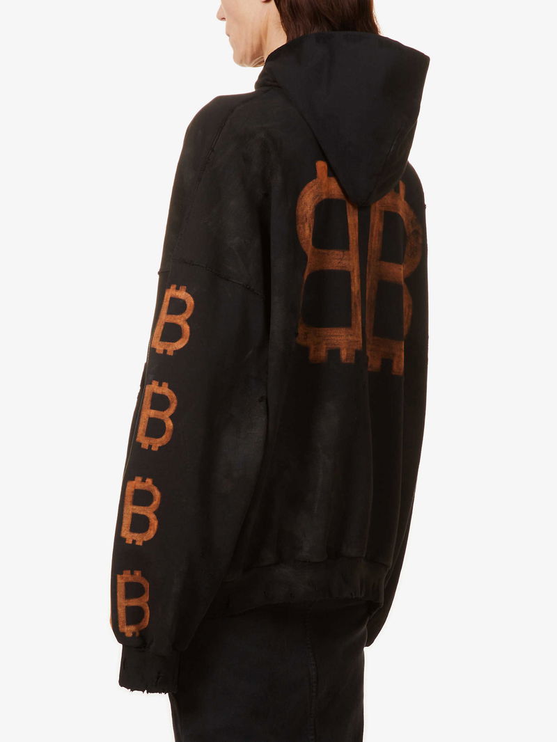 BALENCIAGA Crypto Distressed Cotton Hoody | endource