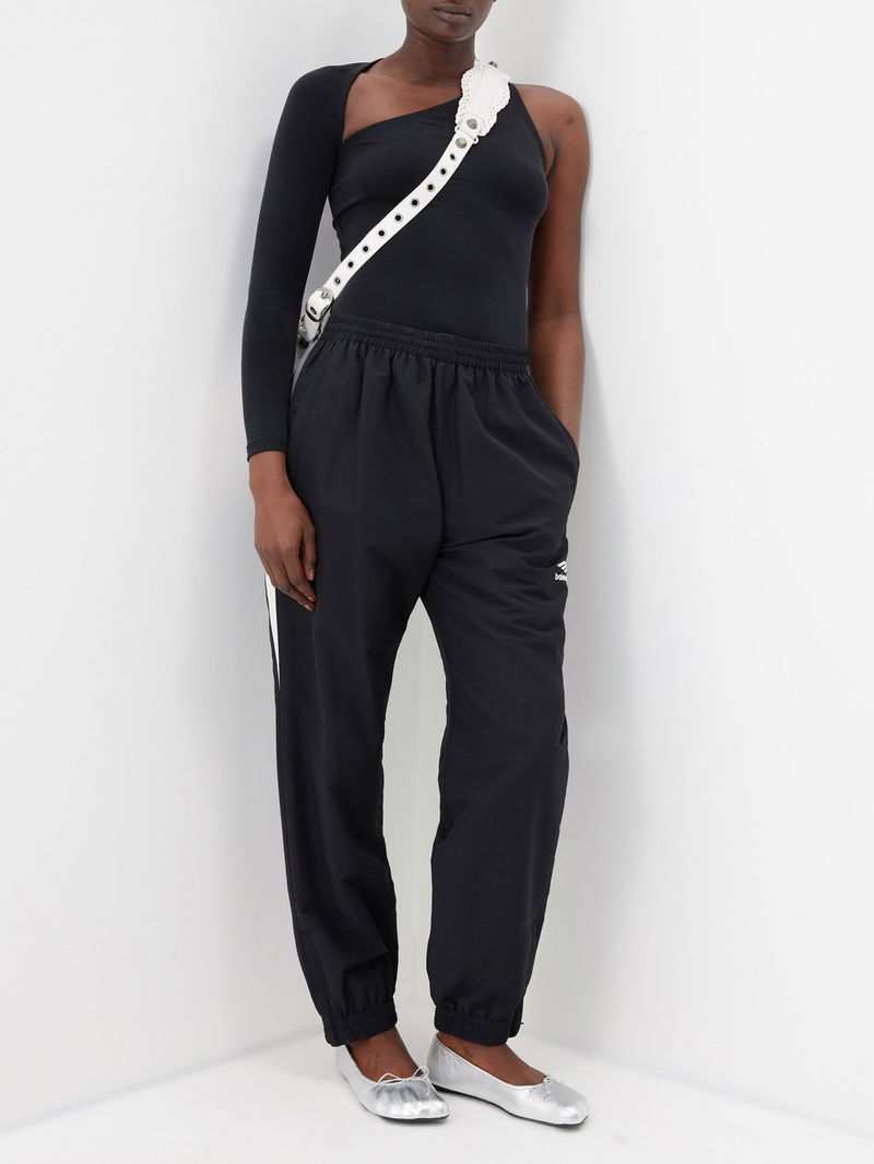 Tapered Logo-Print Shell Track Pants